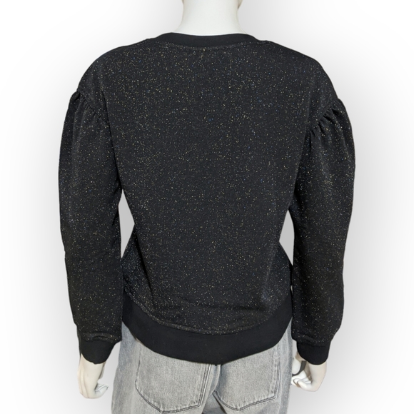 Love Moschino Black Appliquéd Metallic French Cotton-Blend Terry Sweatshirt, US4 - Picture 5 of 10